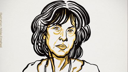 Dessin représentant Louise Glück, prix Nobel de littérature 2020. (COMITE NOBEL)