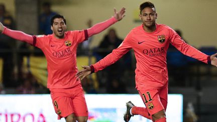 Neymar et Suarez les buteurs du soir pour le Barça (JOSE JORDAN / AFP)