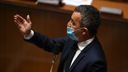 Gérald Darmanin, le ministre de l'Intérieur, à l'Assemblée nationale à Paris, le 4 mai 2021. (CHRISTOPHE ARCHAMBAULT / AFP)