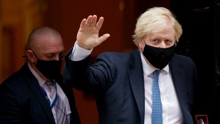 Le Premier ministre britannique Boris Johnson, le 24 novembre 2021 à Londres (Grande-Bretagne).&nbsp; (DAVID CLIFF / ANADOLU AGENCY/ AFP)