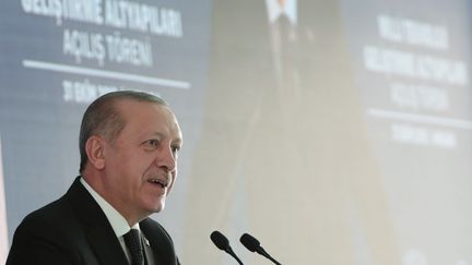 Recep Tayyip Erdogan, le 31 octobre 2018, à Ankara (Turquie). (TURKISH PRESIDENCY / MURAT CETIN / AFP)