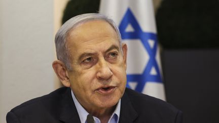 Le Premier ministre israélien, Benyamin Nétanyahou, à Tel Aviv (Israël), le 7 janvier 2024. (RONEN ZVULUN / AFP)