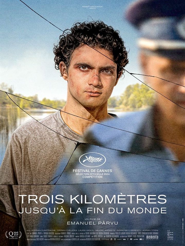 Affiche du film "Trois kilomètres jusqu'à la fin du monde" du réalisateur roumain Emanuel Parvu, sortie le 9 octobre 2024. (MEMENTO DISTRIBUTION)