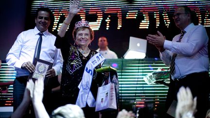 Hava Hershkovitz, 79 ans, a remport&eacute; le concours de Miss Holocauste organis&eacute; le 28 juin 2012 &agrave; Ha&iuml;fa (Isra&euml;l). (URIEL SINAI / GETTY IMAGES)