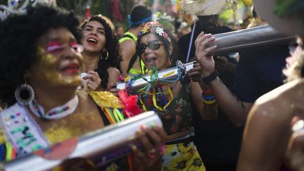 Le carnaval dans le quartier de Santa Teresa à Rio de Janeiro, avec le bloco Ceu na Terra (11 février 2023) (MAURO PIMENTEL / AFP)