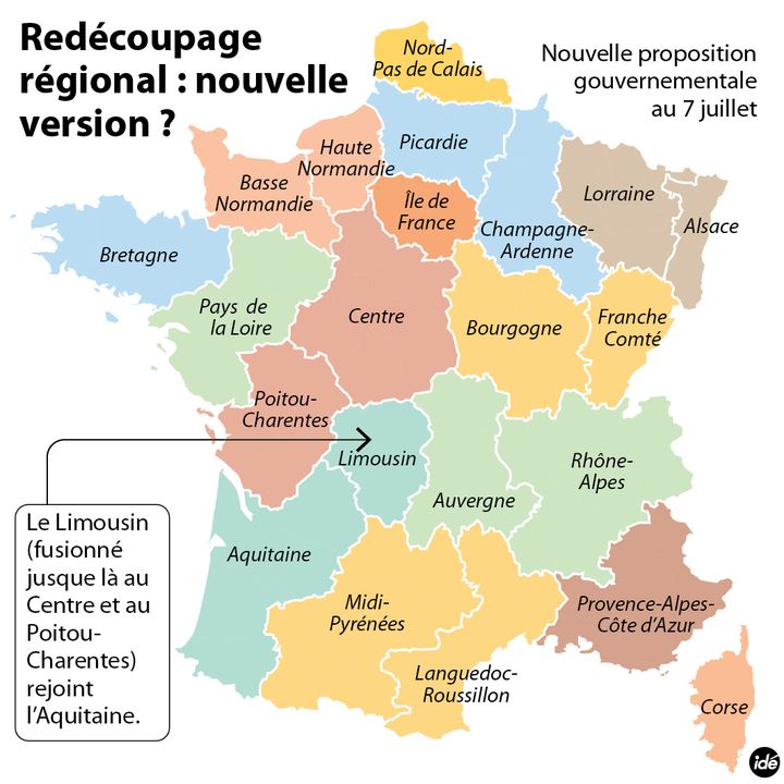 &nbsp; (La nouvelle carte proposée hier par le gouvernement © Idé)