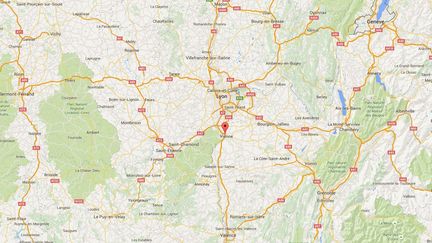 Une&nbsp;fillette a été contrôlée au volant d'une voiture près de Saint-Romain-en-Gal (Rhône), le 23 janvier 2016. (GOOGLE MAPS)