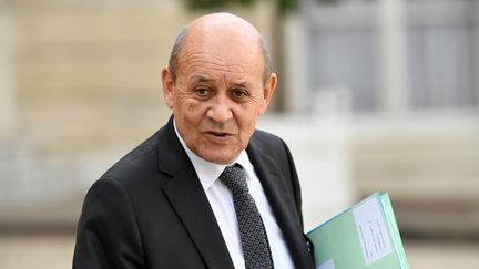 Le ministre des Affaires étrangères, Jean-Yves Le Drian, le 26 septembre 2019 à l'Elysée. (BERTRAND GUAY / AFP)