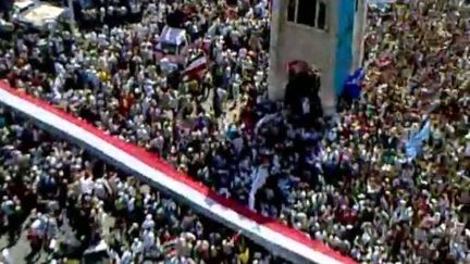 Photo, prise par un anonyme, de la manifestation de Hama, le 1er juillet 2011, à Hama (AFP - YouTube)