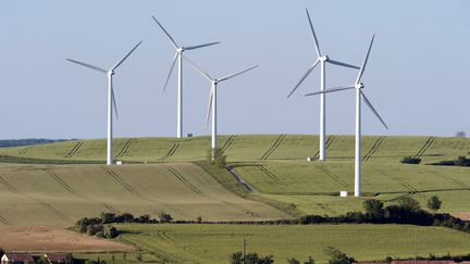 Le parc &eacute;olien situ&eacute; pr&egrave;s d'Avignonet-Lauragais (Haute-Garonne), le 26 mai 2013. (REMY GABALDA / AFP)