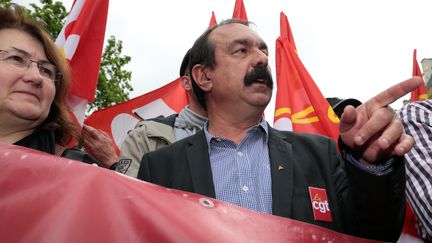 Le secrétaire général de la CGT, Philippe Martinez, lors de la manifestation du 12 mai 2016 à Paris. (JOEL SAGET / AFP)