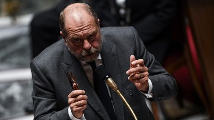 Le ministre de la Justice, Eric Dupond-Moretti, lors des questions au gouvernement, à l'Assemblée nationale, le 6 octobre 2020. (CHRISTOPHE ARCHAMBAULT / AFP)