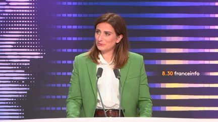 Marine Tondelier, secrétaire nationale des Écologistes, invitée sur franceinfo le 5 septembre 2024. (FRANCEINFO / RADIOFRANCE)