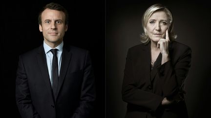 Emmanuel Macron et Marine Le Pen, candidats à l'élection présidentielle, s'affronteront lors du second tour du scrutin, le 7 mai 2017. (ERIC FEFERBERG / AFP)