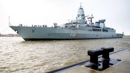 The German frigate "Hessen", on December 22, 2023 in Wilhelmshaven (Germany).  (HAUKE-CHRISTIAN DITTRICH / DPA)