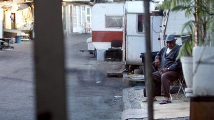 Photo prise le 23 juillet 2008 au bidonville du Hanul à Saint-Denis (AFP/Thomas Coex)