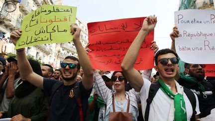 Manifestation d'étudiants contre la tenue de l'élection présidentielle. Alger, le 17 septembre 2019.&nbsp; (BILLAL BENSALEM / NURPHOTO)