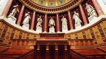 Le "perchoir" du Sénat, lieu où siège, lors des séances, le président de l'institution (AFP / Jean-Pierre Muller)