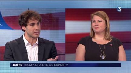 Henri Landes, sympathisant démocrate, et Antoinette Lorrain, vice-présidente des Républicains de l'étranger. (FRANCE 3)