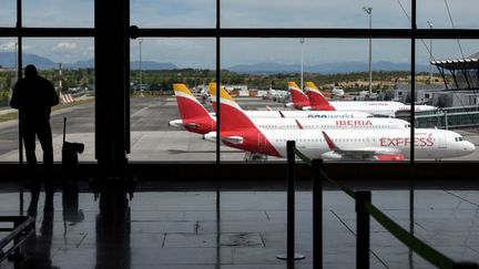 L'aéroport de Madrid, en Espagne, le 5 mai 2020.&nbsp; (OSCAR DEL POZO / AFP)