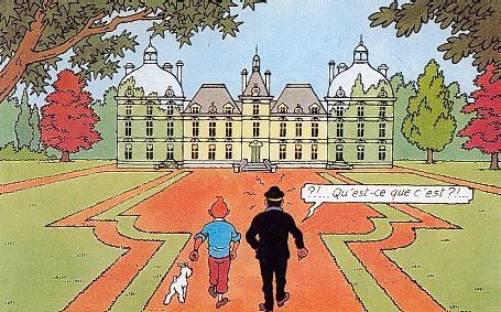 Le château de Moulinsart dans les aventures de Tintin
 (DR / Hergé)