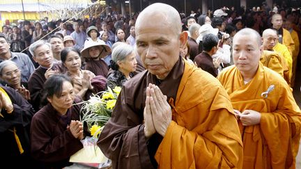 Le moine boudhiste&nbsp;Thich Nhat Hanh, le 20 avril 2007 à Soc Son (Vietnam). (HOANG DINH NAM / AFP)