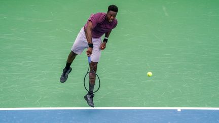 Gaël Monfils, lors de son deuxième tour au tournoi de Cincinnati face à Carlos Alcaraz, le 16 août 2024. (JASON WHITMAN / AFP)