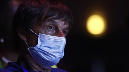 Nicolas Hulot lors d'un discours lors du congrès mondial de la nature, le 3 septembre 2021 à Marseille. (GUILLAUME HORCAJUELO / POOL / EPA POOL)