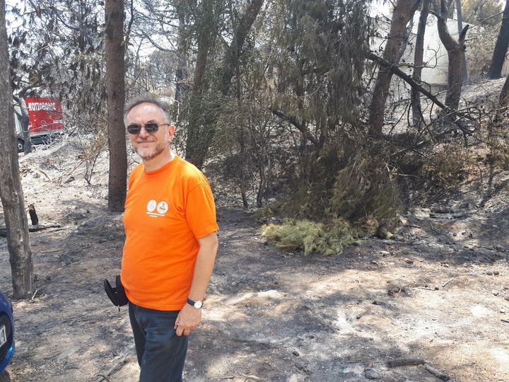 Gavriil Xanthropoulos&nbsp;spécialiste des incendies pour le gouvernement grec (BENJAMIN MATHIEU / FRANCEINFO)