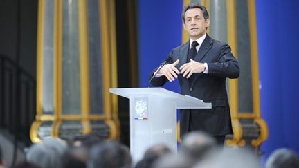 Nicolas Sarkozy, lors des voeux au monde de la culture et de l'éducation, à Paris, le 19/01/2011 (AFP/Eric Feferberg)