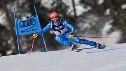 Federica Brignone a signé le meilleur temps du super-G du combiné aux Mondiaux de ski alpin. (FABRICE COFFRINI / AFP)