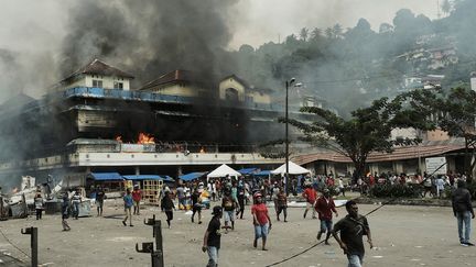 Une manifestation à Fakfak en&nbsp;Papouasie Occidentale, le 23 août 2019.&nbsp; (BEAWIHARTA / EPA)