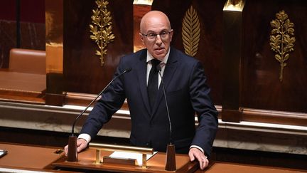 Le député LR des Alpes-Maritimes Eric Ciotti, le 28 avril 2020 à l'Assemblée nationale, à Paris. (DAVID NIVIERE / AFP)