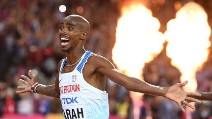 Mo Farah sur le 10 000 mètres des Mondiaux de Londres (KIRILL KUDRYAVTSEV / AFP)