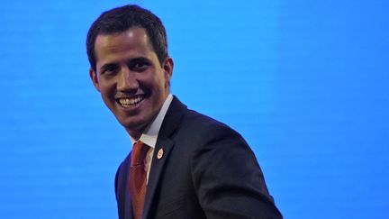 Juan Guaido, qui s'est autoproclamé président par intérim du Venezuela, à Caracas, la capitale du pays, le 15 février 2019. (JUAN BARRETO / AFP)