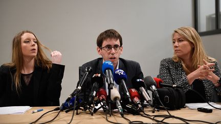 Quentin Guillemain, président de l'Association des&nbsp;familles victimes du lait contaminé aux salmonelles, le 15 janvier 2018 à Paris. (ERIC FEFERBERG / AFP)