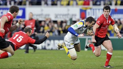 Malzieu (Clermont) marque l'essai face à Leicester