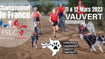 L'affiche des championnats de France de canicross, prévu les 11 et 12 mars 2023 à Vauvert (Gard). (FACEBOOK.COM)