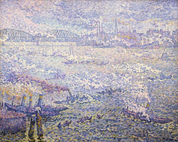 Paul Signac, "Rotterdam. Les fum&eacute;es", 1906. Huile sur toile, 73 x 92 cm. Shimane (Japon), Shimane Art Museum.