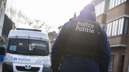 Une policière belge, à Bruxelles, le 26 janvier 2017. Photo d'illustration. (LAURIE DIEFFEMBACQ / BELGA / AFP)