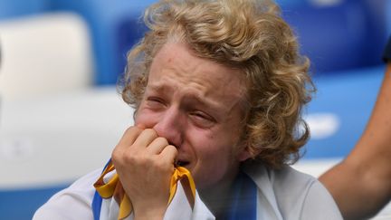 Un fan uruguayen après le match face à la France le 6 juillet 2018 à&nbsp;Nizhny Novgorod (Russie). (DIMITAR DILKOFF / AFP)