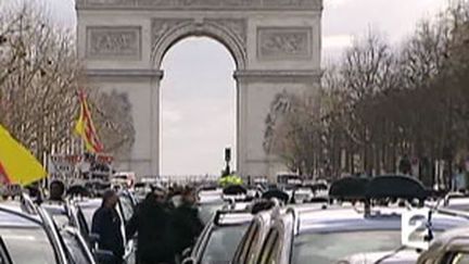 Précédent blocage de taxis à Paris. (France 2)