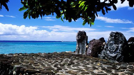 Taputapuàtea sur l'île de Ra'iatea (Polynésie française) avec marae (temple à ciel ouvert).
 (Bruno Barbier / Hemis.fr / AFP)