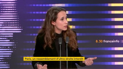 LFI deputy, Clémence Guetté, on franceinfo on December 1, 2023. (FRANCEINFO / RADIO FRANCE)