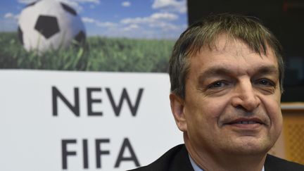 L'ancien diplomate fran&ccedil;ais J&eacute;r&ocirc;me Champagne a annonc&eacute; sa candidature &agrave; la pr&eacute;sidence de la Fifa, vendredi 23 octobre. (JOHN THYS / AFP)