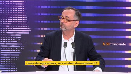 Robert Ménard était l'invité du 8.30 franceinfo du 19 février 2024. (FRANCEINFO)