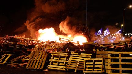 Blocage lundi 15 janvier des surveillants de la prison de Fleury-Mérogis (Essonne). (MAXPPP)