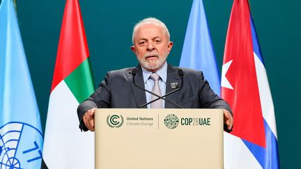 Le président brésilien Luiz Inacio Lula da Silva lors de la COP28 à Dubaï, le samedi 2 décembre 2023. (COP28/ UN CLIMATE CHANGE / MAXPPP)