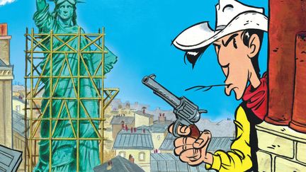 Détail de la couverture de "Un cowboy à Paris" 
 (Dargaud)