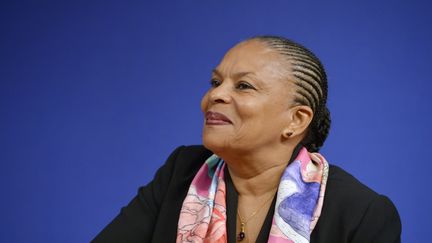 Christiane Taubira lors d'une conférence de presse au ministère de l'Economie, à Paris, le 15 décembre 2015. (ERIC PIERMONT / AFP)